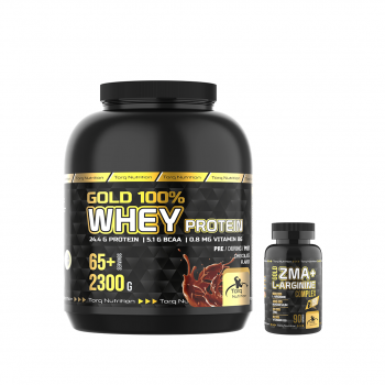 GOLD %100 Whey Protein Tozu 2300 G + ZMA + L-Arginine 90 Kapsül