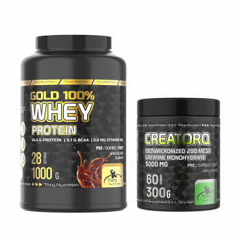 GOLD %100 Whey Protein Tozu 1000 G + CREATORQ %100 Micronized Creatine Monohydrate 300 G