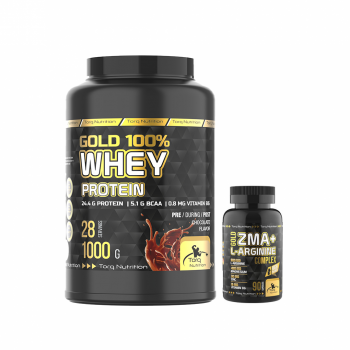 GOLD %100 Whey Protein Tozu 1000 G + ZMA + L-Arginine 90 Kapsül