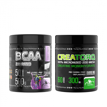 CREATORQ %100 Micronized Creatine Monohydrate 300 G + BCAA 2:1:1 - 500 G