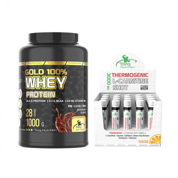 GOLD %100 Whey Protein Tozu 1000 G + Thermogenic L-Carnitine Shot 20 Adet